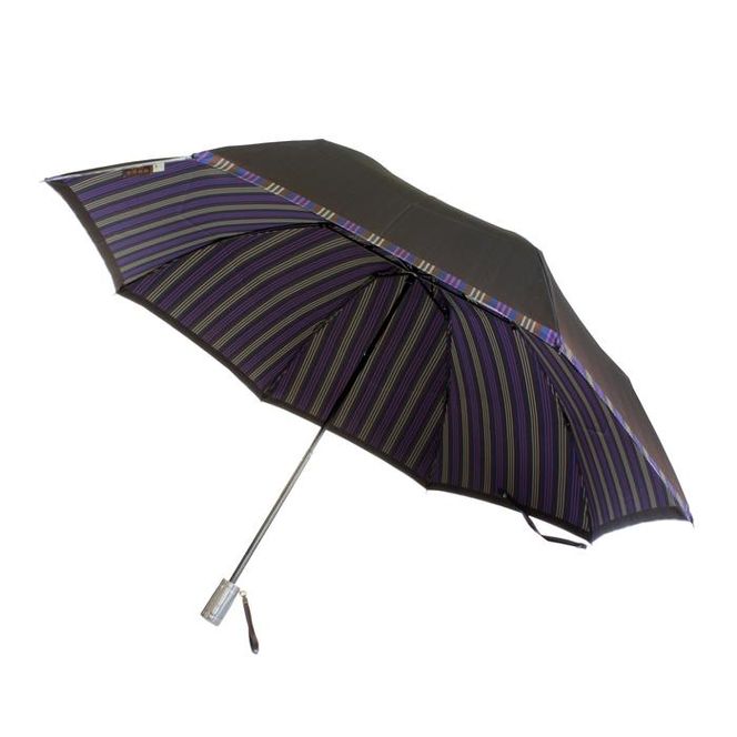 槙田商店 【紳士折りたたみ雨傘】Tie Plain×Stripe 茶 FAA5001