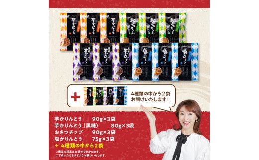 かりんとう4種詰め合わせセット 計14袋 【 芋 さつまいも 宮崎県産 かりんとう お菓子 詰め合わせ セット】E11145