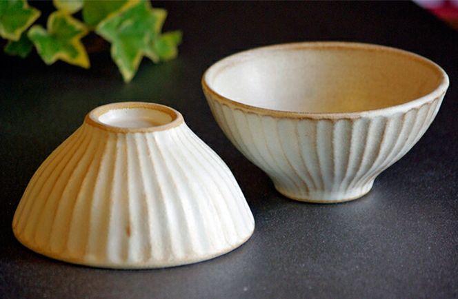 Kinari飯碗ペアセット わかさま陶芸 益子町 ふるさと納税 飯碗 ペア 益子焼 人気 セット 電子レンジ可 食洗器可(BJ002)