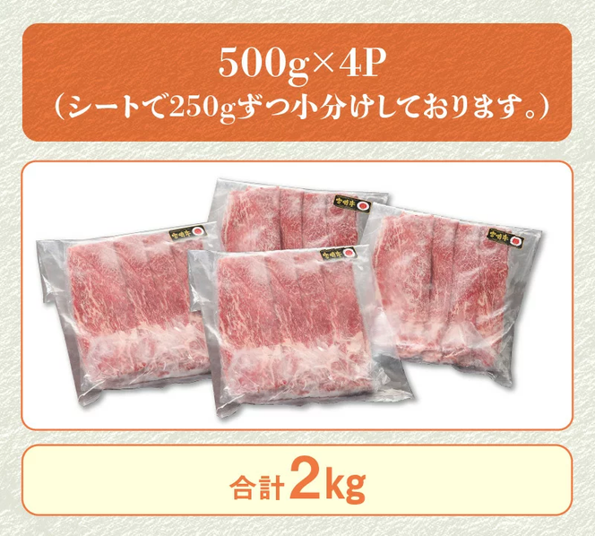 宮崎牛 モモスライス 2kg　N0140-ZC513