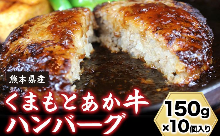 [希少和牛]ハンバーグ 熊本県産 あか牛ハンバーグ 150g × 10個 南阿蘇食品 牛肉 あか牛 南阿蘇村 [90日以内に出荷予定(土日祝除く)]---sms_fmasakhb_90d_23_13500_1500g---