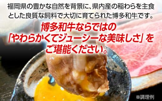 博多和牛 すき焼き用 もも肉3パック(計約500g)