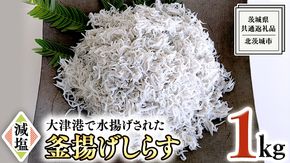 大津港水揚げの 釜揚げしらす １kg （茨城県共通返礼品：北茨城市）しらす しらす丼 国内 北茨城市 水揚げ 新鮮 シラス 海鮮 子ども カルシウム 減塩 ［CY001us］