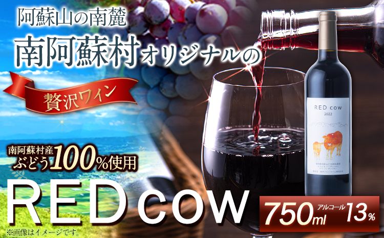 南阿蘇村産ぶどう100%使用 赤ワイン RED cow 1本 750ml[30日以内に出荷予定(土日祝除く)]熊本県 南阿蘇村 カベルネ・ソーヴィニヨン ヤマ・ソーヴィニヨン ワイン 酒 お酒---sms_winecow_30d_23_15500_720ml---