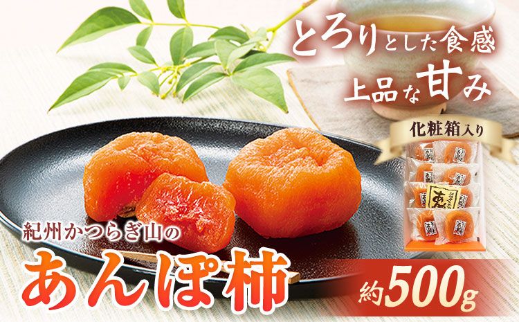 [先行予約]紀州かつらぎ山のあんぽ柿 化粧箱入 約500g 株式会社魚鶴商店[2025年1月中旬-1月末頃出荷予定] 和歌山県 日高町 かき 柿 あんぽ柿 ひらたねなし柿 紀州 かつらぎ山 ドライフルーツ---wsh_utsktanpk_j1_23_13000_500g---