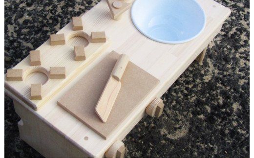 099H2104 手作り木製 ままごとキッチン・RHK-LX 素材色バージョン