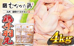 宗像産ブランド鶏【むなかた鶏】手羽先4kg（平飼い）【JAほたるの里】_HA1422