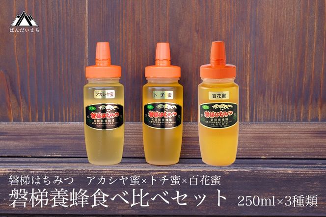 磐梯養蜂食べ比べセット 250g×3種類　はちみつ　アカシヤ　トチ　百花蜜