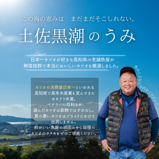 【四国一小さなまち】≪カネアリ水産≫ カツオのわら焼きタタキ２節（冷凍）