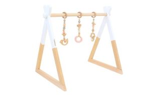 NC-6 HOPPL（ホップル）　ベビージムセット（ホワイト）・ハンギングトイ（ピンク）