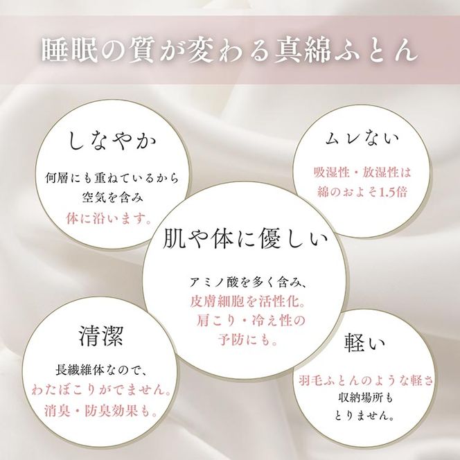 ＜京都金桝＞絹(シルク)100%の真綿ふとん シングル 日本製 0.5kg｜掛け布団 肌掛け 真綿肌掛け布団 掛けふとん 真綿ふとん 真わた 天然繊維 高級 夏 夏用
