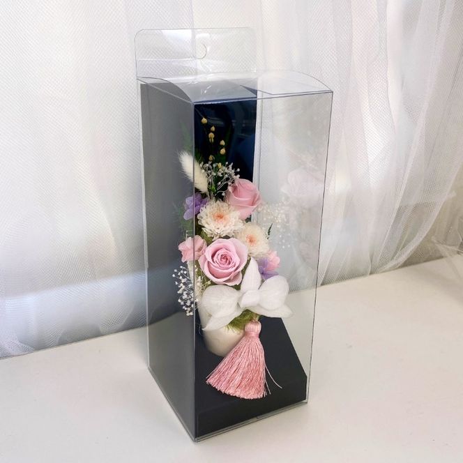 AJ013-1 プリザーブドフラワーアレンジ 【心音(ここね)/ 桃】春日部市 シュガーパイン