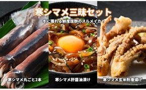 【寒シマメ三昧セット】スルメイカ3種セット お刺身・おつまみ・おかずにも！