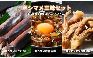 [寒シマメ三昧セット]スルメイカ3種セット お刺身・おつまみ・おかずにも!