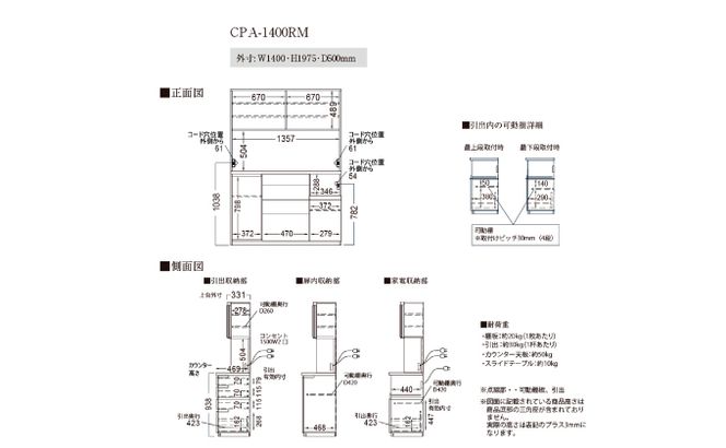 キッチンボードCPA-1400RM [No.870]
