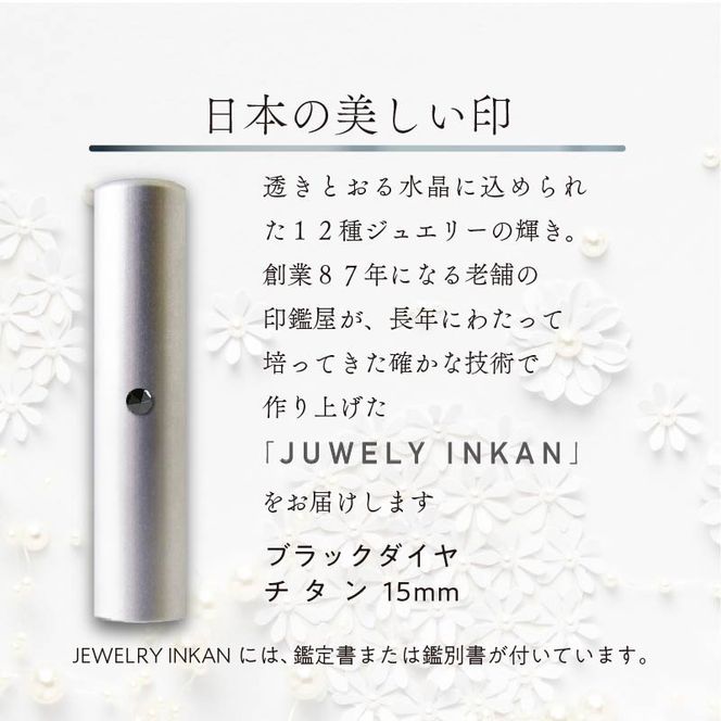 ブラックダイヤ  チタン【ジュエリー印鑑】(JEWELRY INKAN)15mm【2456S09809】