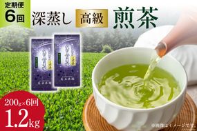 【 6回 定期便 】 茶 深蒸し 高級 煎茶 (深蒸し茶) 100g×2袋×6回 [ベネフィス 福岡県 筑紫野市 21760524] お茶 緑茶 日本茶 八女茶 煎茶 茶葉 星野茶 八女 奥八女星野村