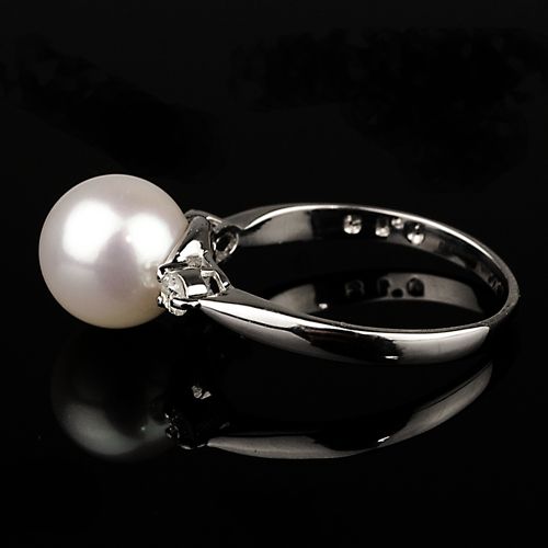 アコヤ　真珠　リング　8.5㎜　Pt900（15002）　BR-2