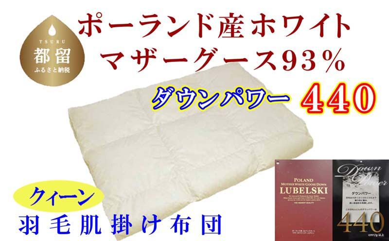 CK336[ポーランド産マザーグース93%]羽毛肌布団 クィーン 220×210cm[ダウンパワー440]