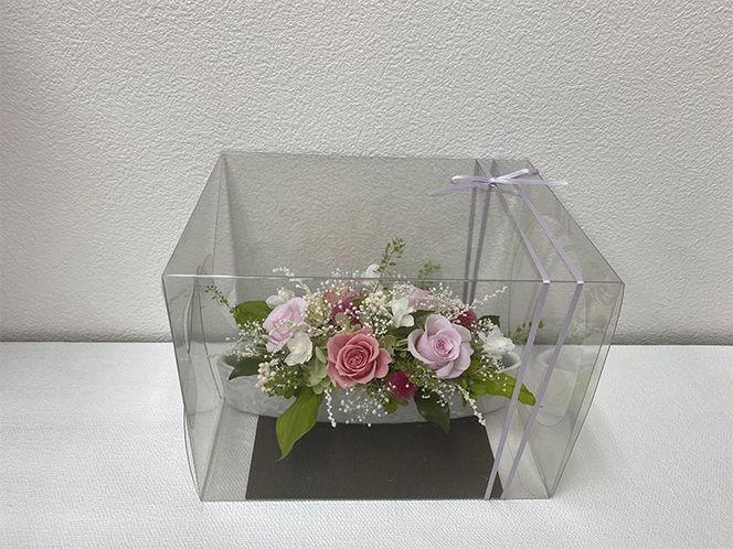 AJ067-1 プリザーブドフラワーアレンジ【ミニョン/キャンディピンク】春日部市 シュガーパイン