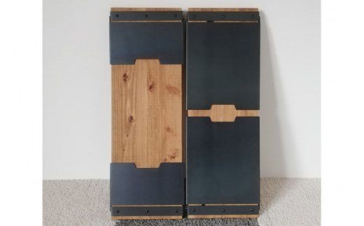 無垢材とアイアンのフラワースタンド Lowタイプ 折りたたみ式 [新星金属製作所 大阪府 守口市 20940846] 