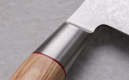 H50-35 ひねり 八角柄 ダマスカス 三徳+ペティセット（TO-02/04）