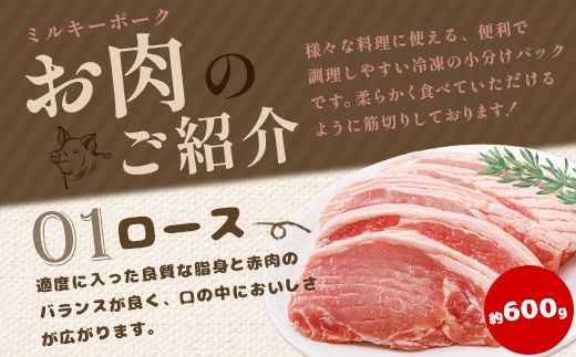 北海道中標津産 ミルキーポーク3点セット（計1.6kg）【15001】