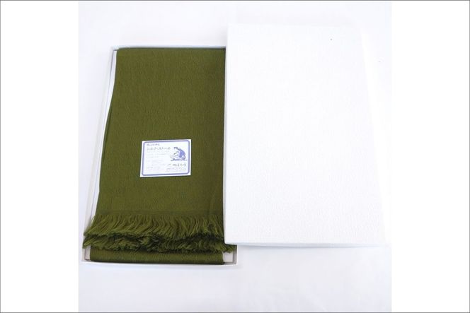 丹後ちりめん　シルク・ストール（オリーブグリーン）　TR00027