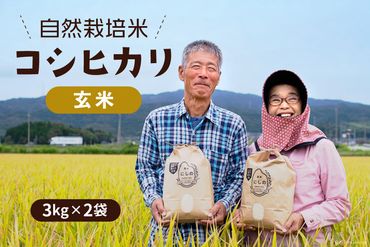 令和5年 自然栽培米 コシヒカリ 玄米 3kg×2 [農家にしの 石川県 宝達志水町 38600583] 米 お米 ご飯 ごはん