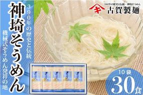 佐賀県特産品 神埼そうめん 10入 【素麺 そうめん 乾麺 お中元 贈答用 無添加 夏 自家用 麺類 簡単 手軽 保存食 佐賀県産 国産】(H014124)