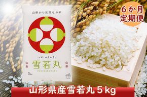 ＜2月中旬発送＞山形米6か月定期便！雪若丸5kg（入金期限：2025.1.25）