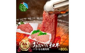 【A01119】おおいた和牛バラ・もも焼肉用　合計約800ｇ