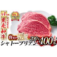 ＜選べる容量＞A4等級 鹿児島県産黒毛和牛・シャトーブリアン(計200g～最大400g)【財宝】国産 牛肉 希少部位 フィレ ステーキ 