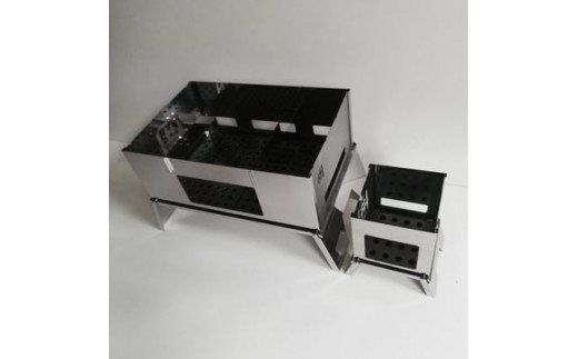 【S/Lサイズ】 セット販売 焚き火台 囲 艶消し 2トーン ネーム ビニールケース付 [新星金属製作所 大阪府 守口市 20940972] かこみ キャンプ ソロ ツーリング 山登り BBQ バーベキュー コンロ 焚火台 焚き火 折り畳み コンパクト 軽量