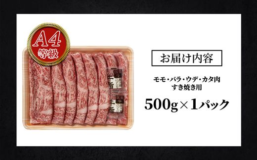 鹿児島黒牛セット（すきやき）500g/1パック【U602】