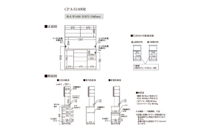 キッチンボードCPA-S1400R [No.864]