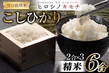 特別栽培米 コシヒカリ ヒロシノキモチ 精米 2合×3PC [陽咲玲 富山県 立山町 55590398] 米 お米 コメ 白米 ご飯 ごはん 富山県産