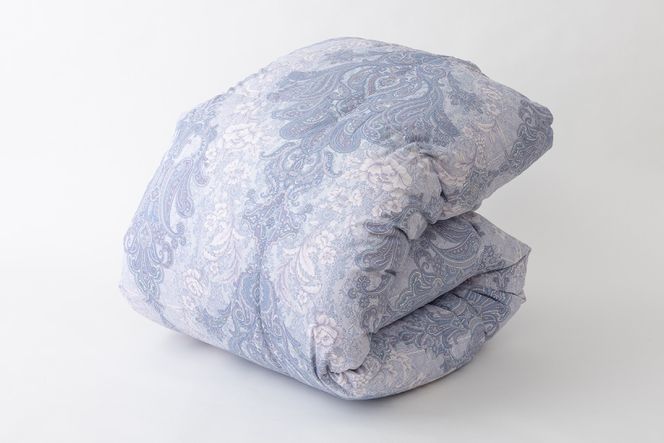 羽毛布団 シングル ホワイト グース ダウン 93％1.3kg ポーランド産 80番手サテン (エリーヌブルー) 本掛け [川村羽毛 山梨県 韮崎市 20743580] 羽毛 布団 羽毛ふとん 本掛け布団