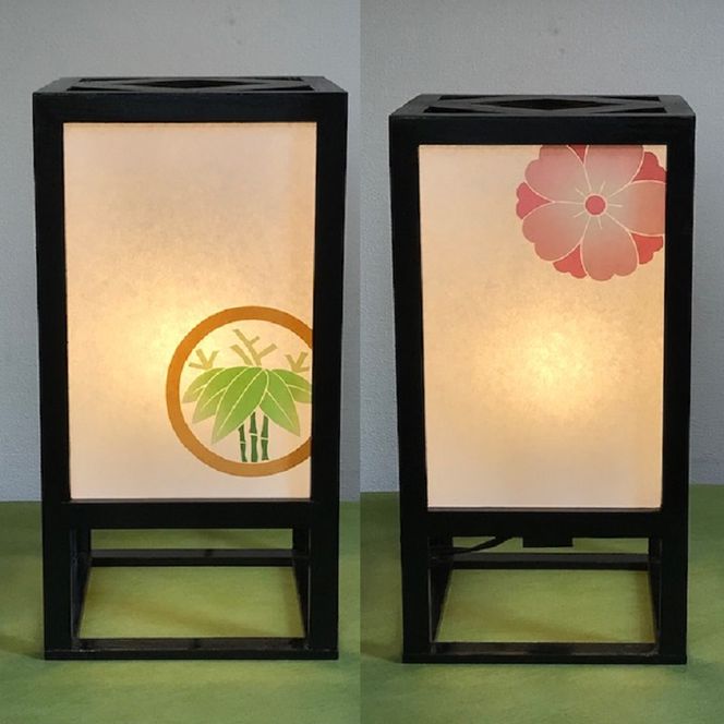 030D098 着物生地で作ったおしゃれな行灯（あんどん） のぞき紋