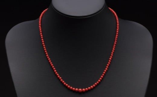 [訳あり]赤サンゴネックレス丸玉 [kn069]