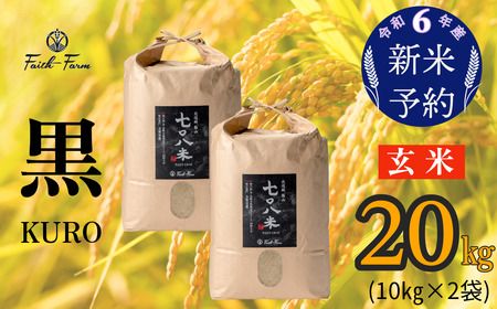 【令和6年産 新米予約】 極上のコシヒカリ「708米（なおやまい）【黒】」玄米20kg (6-53)