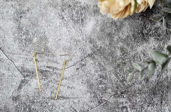 K18YG　ストレートゴールドピアス　AD-193