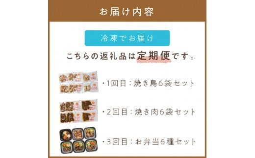 【3ヶ月定期便】レンジで簡単！とん久セット ( 焼鳥 やきとり 焼肉 おつまみ レンジ 簡単調理 時短 弁当 ビビンバ どんぶり 豚丼 サガリ カルビ ジンギスカン )【999-0113】