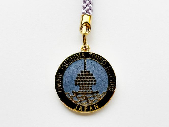 【尾張津島天王祭】七宝焼チャーム付ストラップ【藤】