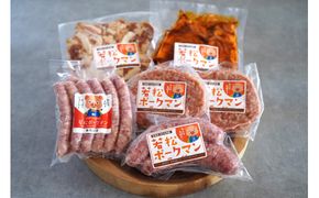 【北海道産ブランドSPF豚】若松ポークマン加工品セット　三元豚　豚肉　ハンバーグ　フランクフルト　ウインナー　豚ロース　豚バラ　冷凍　詰め合わせ　ギフト　せたな町　ふるさと納税