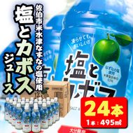 塩とカボス (495ml×24本) かぼす ドリンク ジュース かぼす カボス 塩 食塩 ノンアルコール ペットボトル 大分県産 特産品 家庭用 大分県 佐伯市【HD184】【さいき本舗 城下堂】