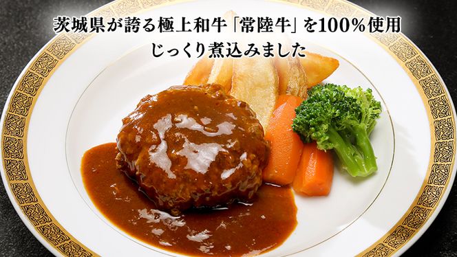 常陸牛 100％ 煮込み 手ごね ハンバーグ 200g×6パック レトルト 冷凍 冷凍食品 一人暮らし 八千代町産 白菜 使用 お肉 牛肉 和牛 セット 惣菜 グルメ お取り寄せ [AU013ya]