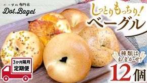 ベーグル 専門店 12個 おすすめ セット 定期便 パン 詰め合わせ 詰合せ 食べ比べ bagel 冷凍 食感 しっとり もっちり おしゃれ まとめ買い お取り寄せグルメ 頒布会 【 全3回 隔月定期便】《 種類おまかせ 》 [EA007us]