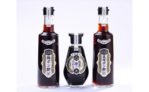 醤油 ポン酢 海風と時のたから 200ml 昆布ポン酢 300ml 梅ポン酢 300ml 3種セット 計800ml 詰め合わせ [近岡屋醤油 ヤマチ醤油 石川県 宝達志水町 38601211] しょうゆ 調味料酢 ぽんず ポンズ ぽん酢 化粧箱 お試し おためし 食べ比べ