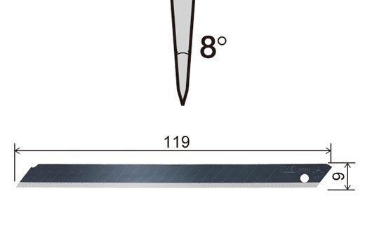 H10-198 ◇貝印 プロ用カッター 本体＋替刃(超鋭角)セット【ロング38】(D-001＋VD-38-50)